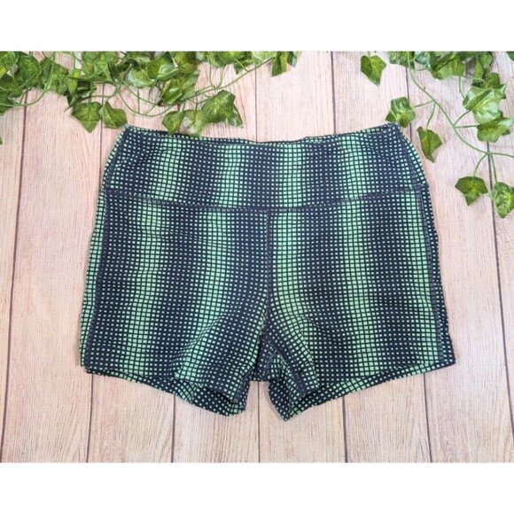 ATHLETA Women's GALATIC CHATURANGA Blue Green Spandex Shorts Size Small - Picture 1 of 7